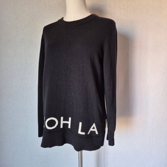 Kate Spade Broome Street "Ooh La La" Cotton Cashmere Crew Neck Sweater Black - Picture 5 of 11